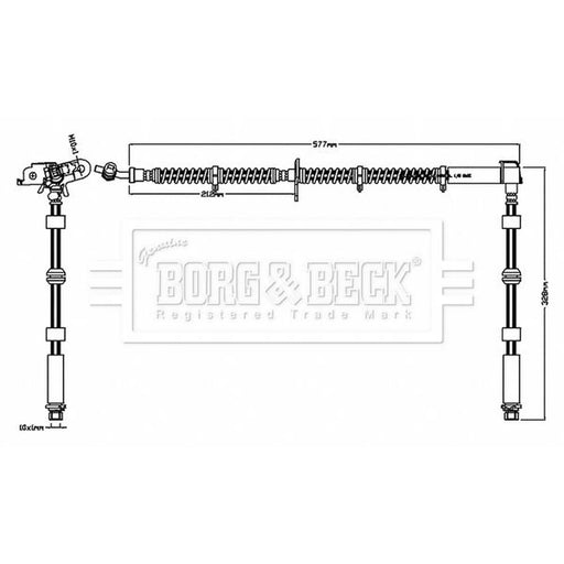 Borg & Beck Brake Hydraulic Hose Line Front Left BBH8720