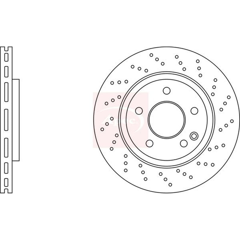 Apec 2 x Perforated/Vented Front Brake Discs DSK2963