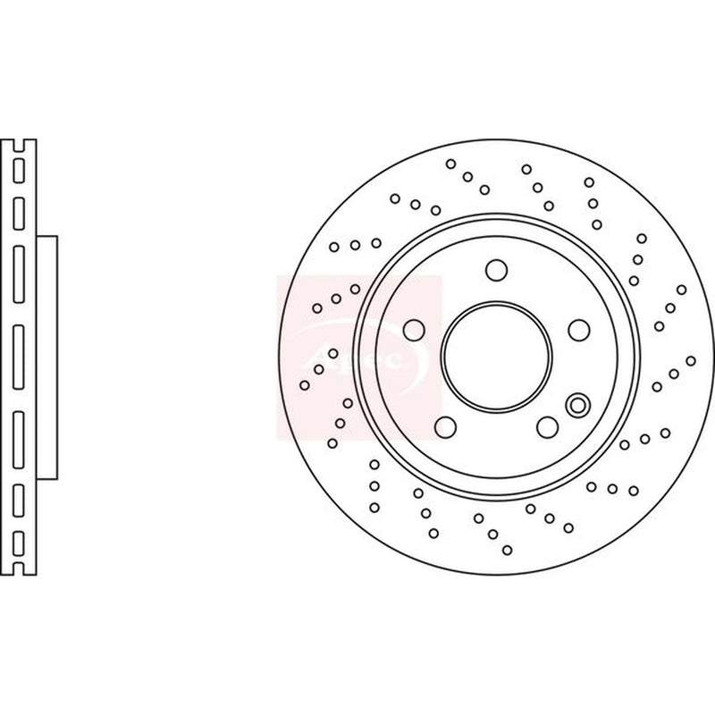 Apec 2 x Perforated/Vented Front Brake Discs DSK2963