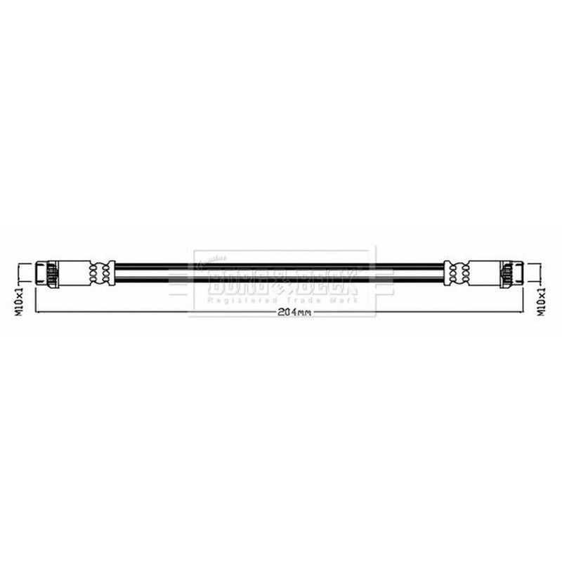 Borg & Beck Brake Hydraulic Hose Line Rear Left BBH8726