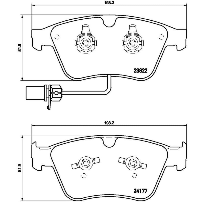 Brembo 4 x Front Brake Pad Set P05003