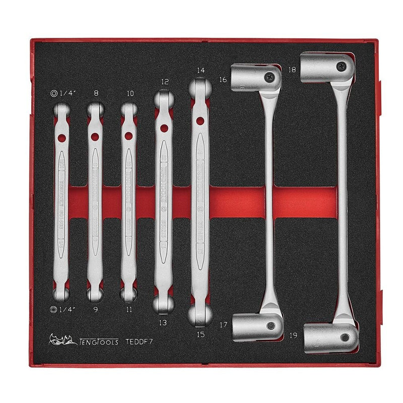 Teng Tools Spanner & Wrench Set FOAM2 7 Pieces