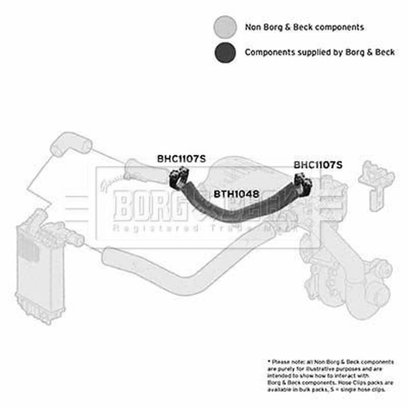 Borg & Beck Intercooler Turbo Charge Air Hose BTH1048
