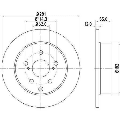 DON 2 x Solid Rear Brake Discs PCD19722