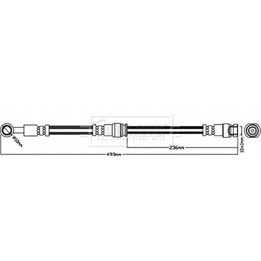 Borg & Beck Brake Hydraulic Hose Line Front Left BBH8133