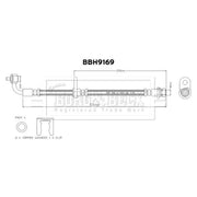 Borg & Beck Brake Hydraulic Hose Line Rear Right BBH9169