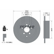 Textar 2 x Solid Rear Brake Discs 92162703