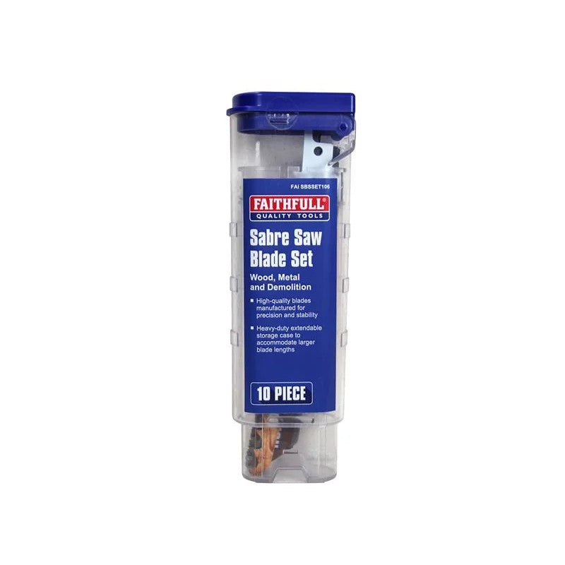 Faithfull Sabre Saw Blade Set, 10 Piece - FAISBSSET106