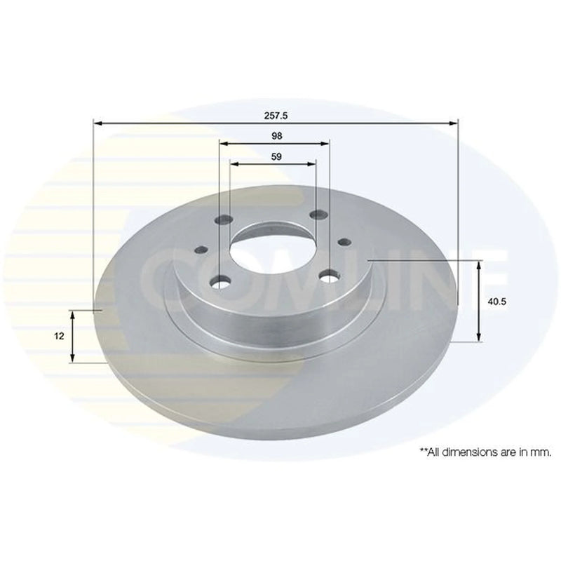 Comline 2 x Solid Front Brake Discs ADC1802