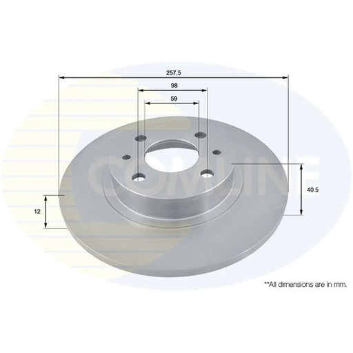 Comline 2 x Solid Front Brake Discs ADC1802