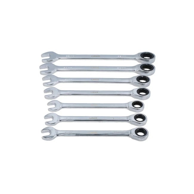 Laser Tools Ratchet Ring Combination Spanner Set 20 - 32mm 7pc - PL