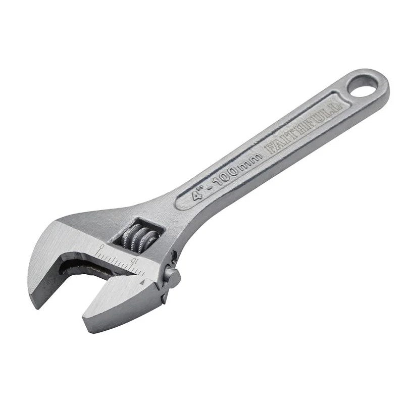 Faithfull Chrome Adjustable Spanner 100mm (4in) - FAIAS100MC