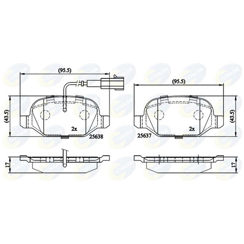 Comline 4 x Rear Brake Pad Set CBP11559