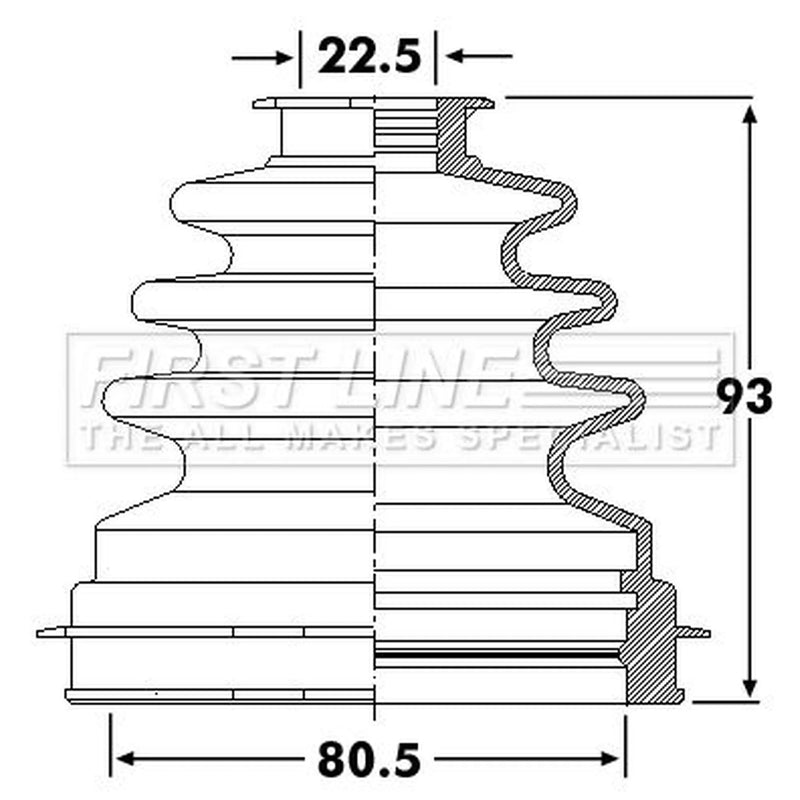 First Line Drive Shaft Bellow Kit Front Left FCB6260