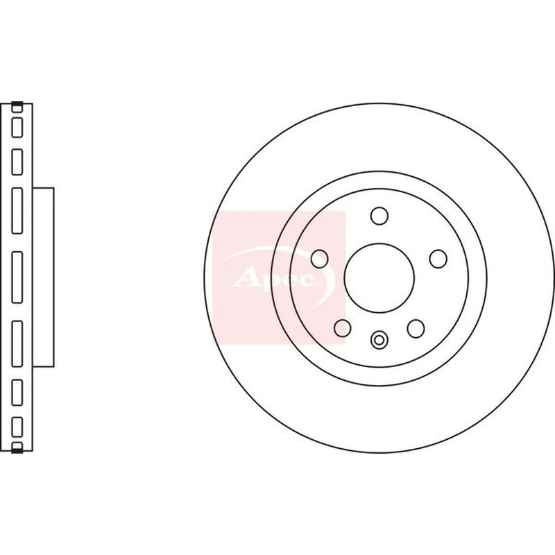 Apec 2 x Vented Front Brake Discs DSK2701