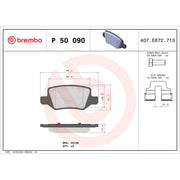Brembo 4 x Rear Brake Pad Set P50090