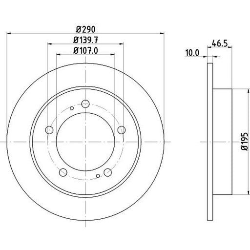 DON 2 x Solid Front Brake Discs PCD14102