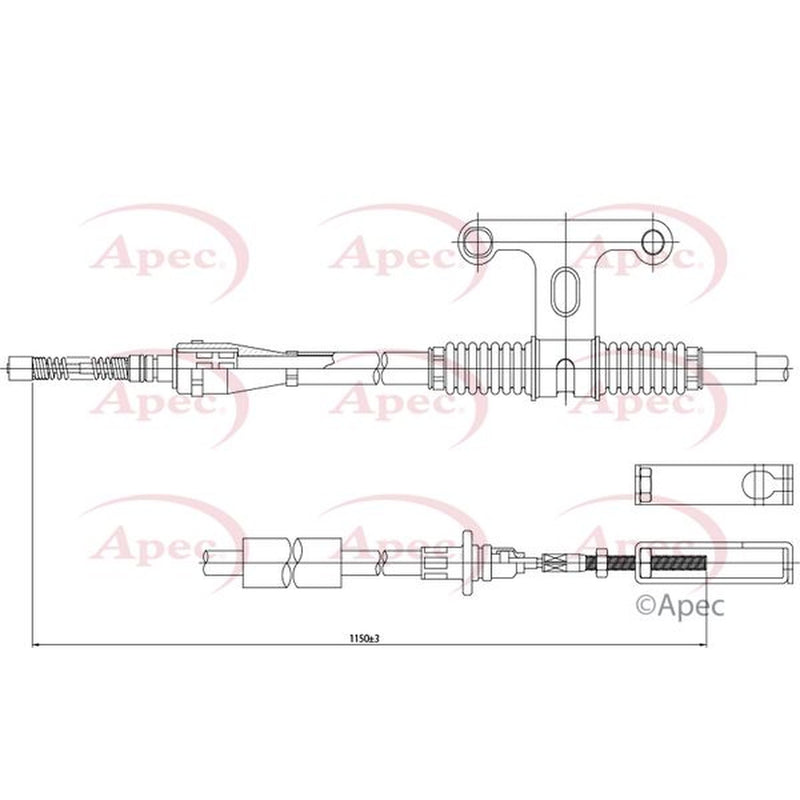 Apec Handbrake Cable Left Rear CAB1256