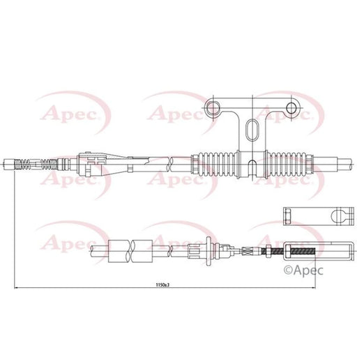 Apec Handbrake Cable Left Rear CAB1256
