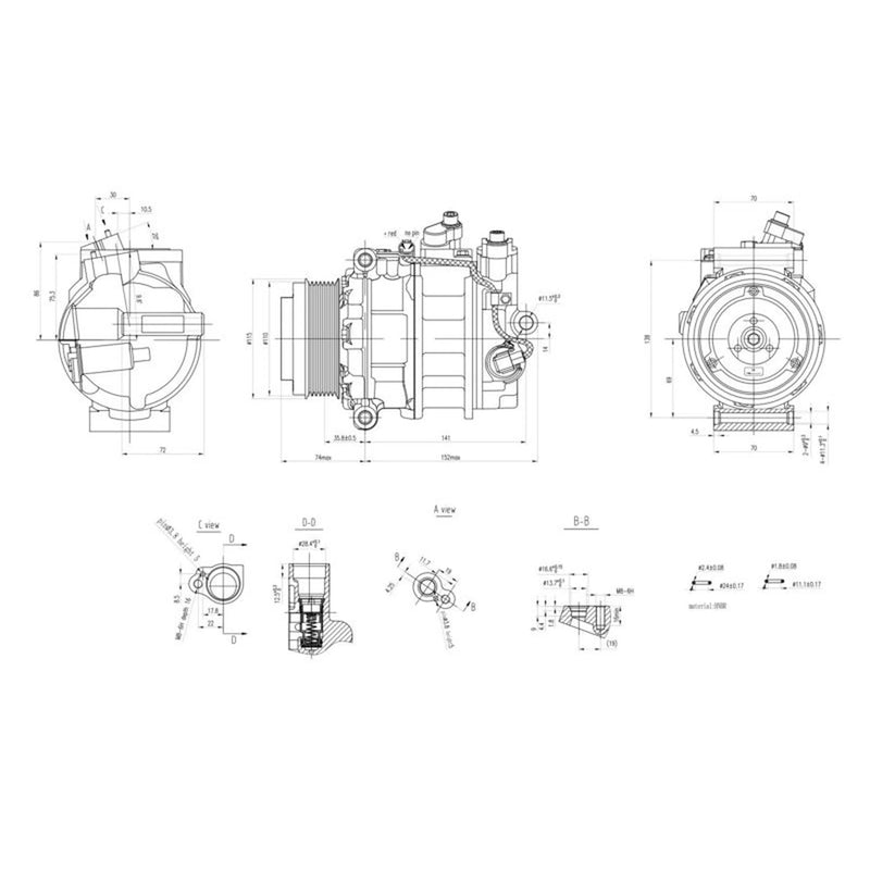 Hella Air Conditioning Compressor 8FK 366 200-291