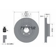 Textar 2 x Vented Front Brake Discs 92094603