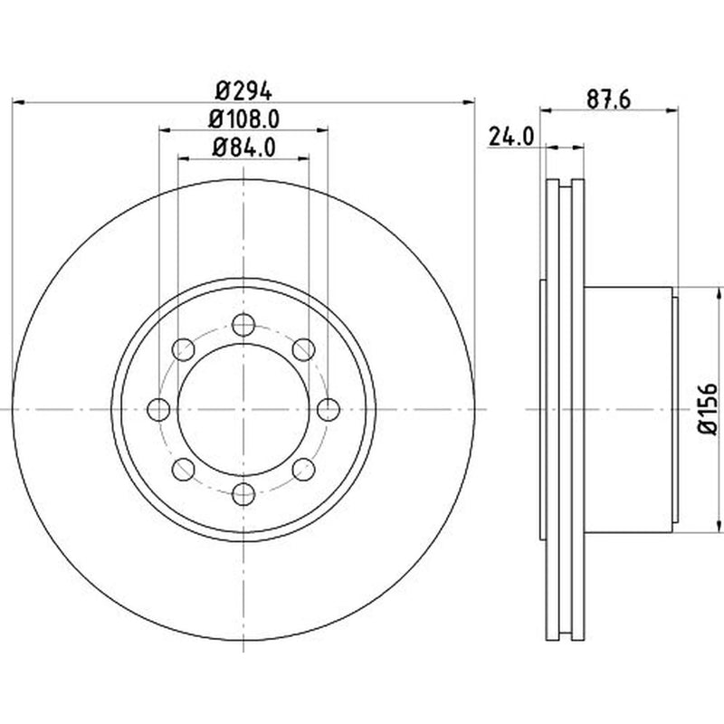 DON 2 x Internally Vented Rear Brake Discs PCD19542