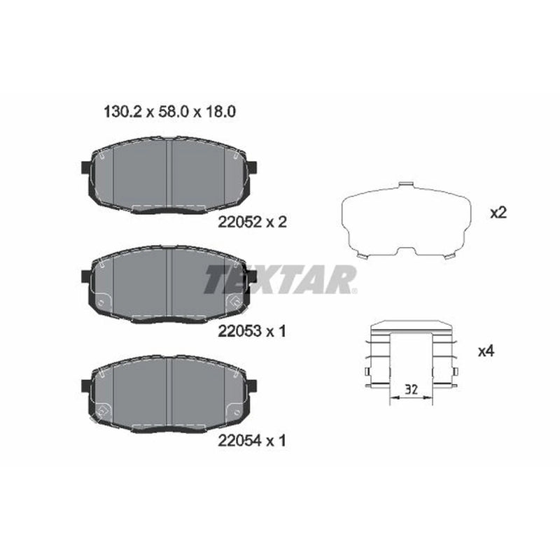 Textar Front Brake Pad Set 2205203
