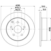 DON 2 x Solid Rear Brake Discs PCD20942