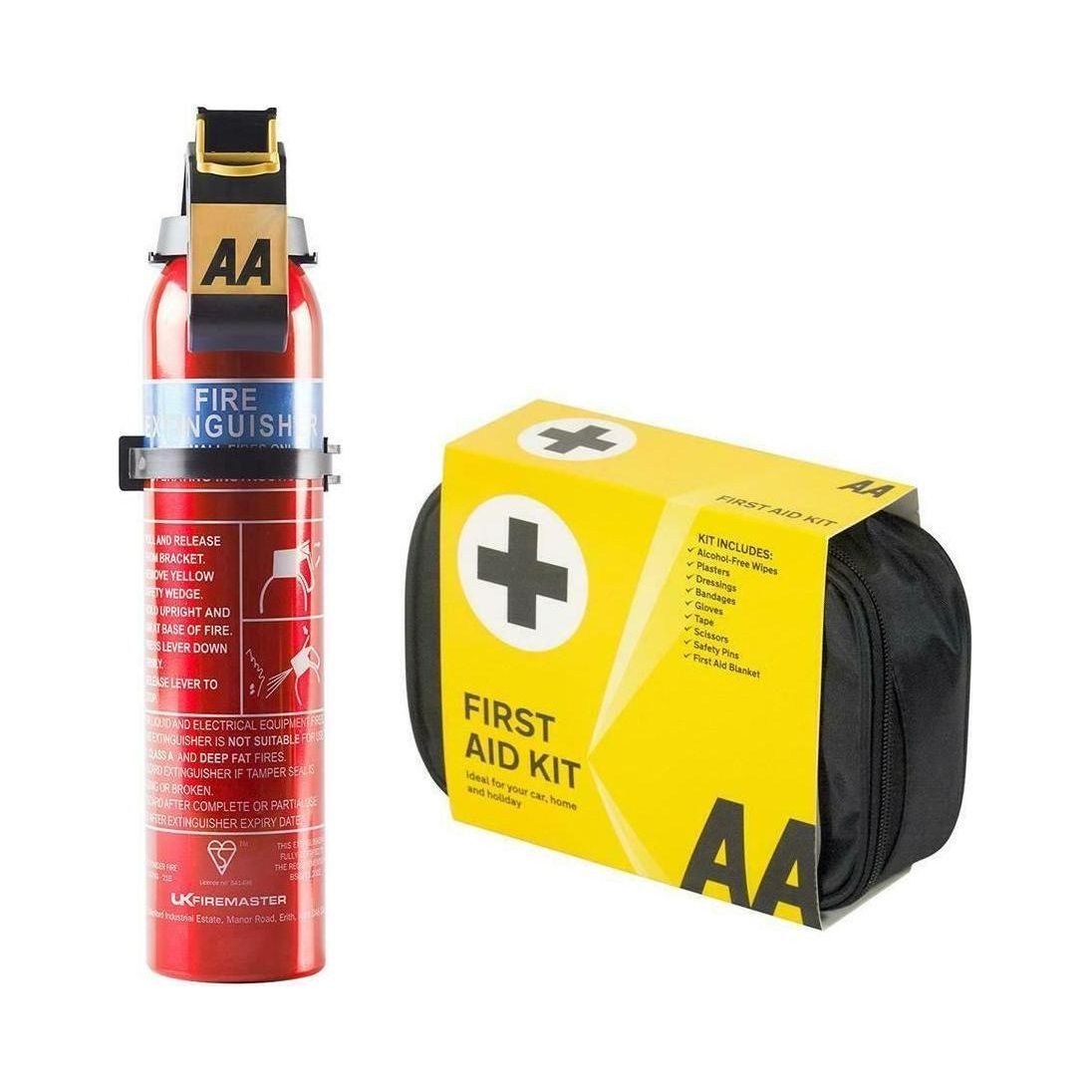 AA First Aid Kit & 600g Fire Extinguisher Ideal Cars Home Office Taxi Caravan AA  - Town Parts