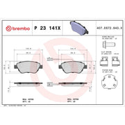 Brembo 4 x Front Brake Pad Set P23141X
