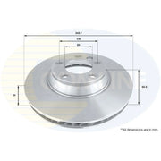 Comline 2 x Internally Vented Front Brake Discs ADC1459V