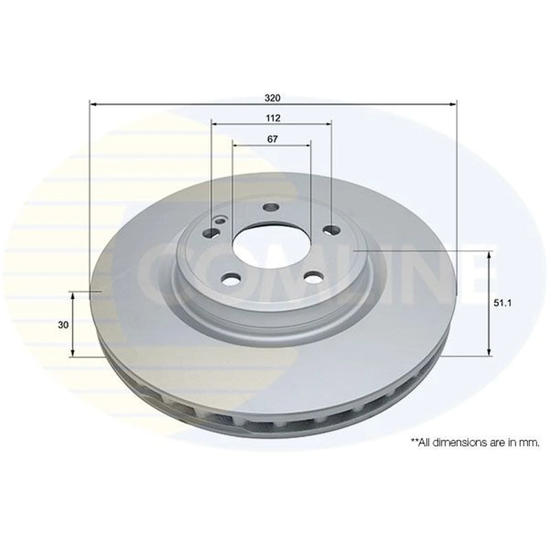 Comline 2 x Vented Front Brake Discs ADC1676V