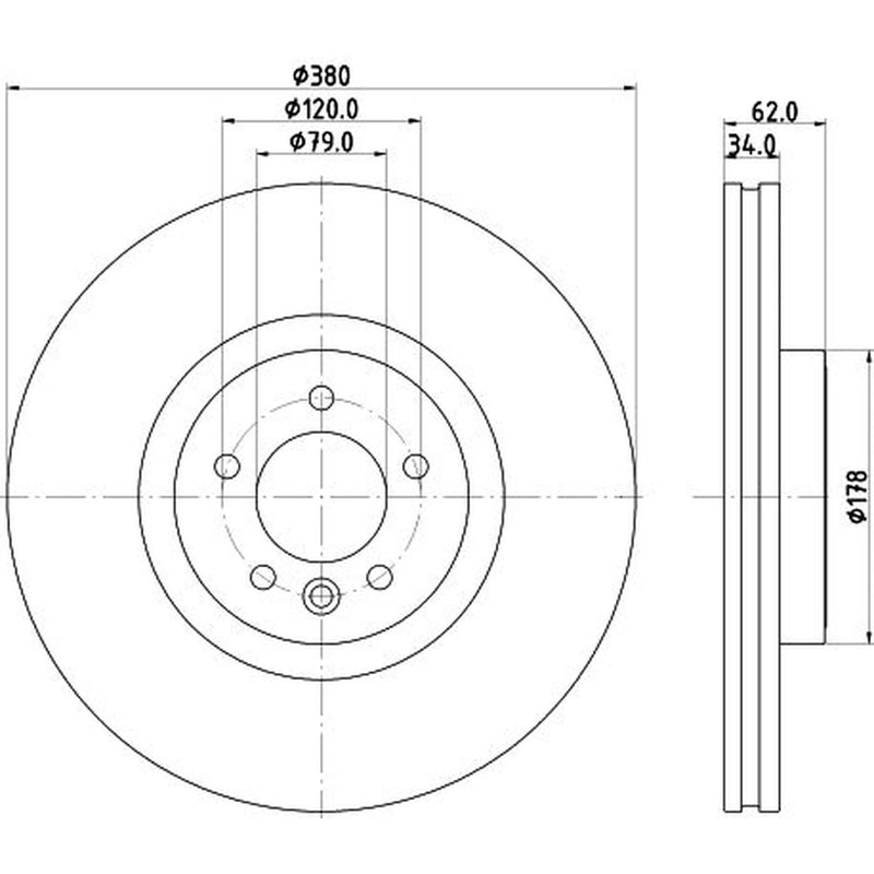 Mintex 2 x Vented Front Brake Discs MDC2945C