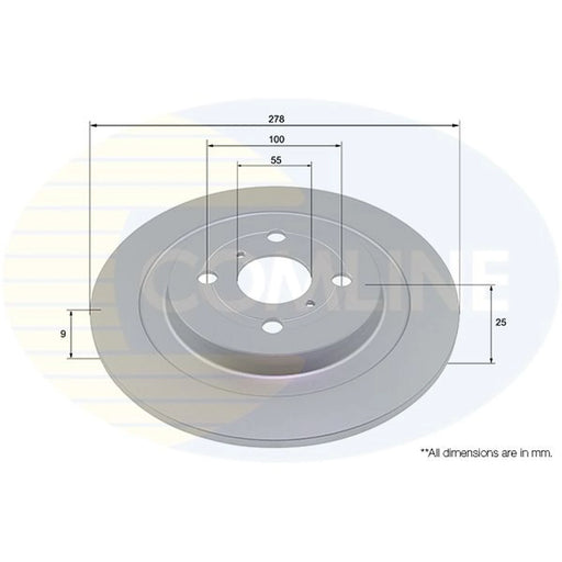 Comline 2 x Solid Rear Brake Discs ADC01132