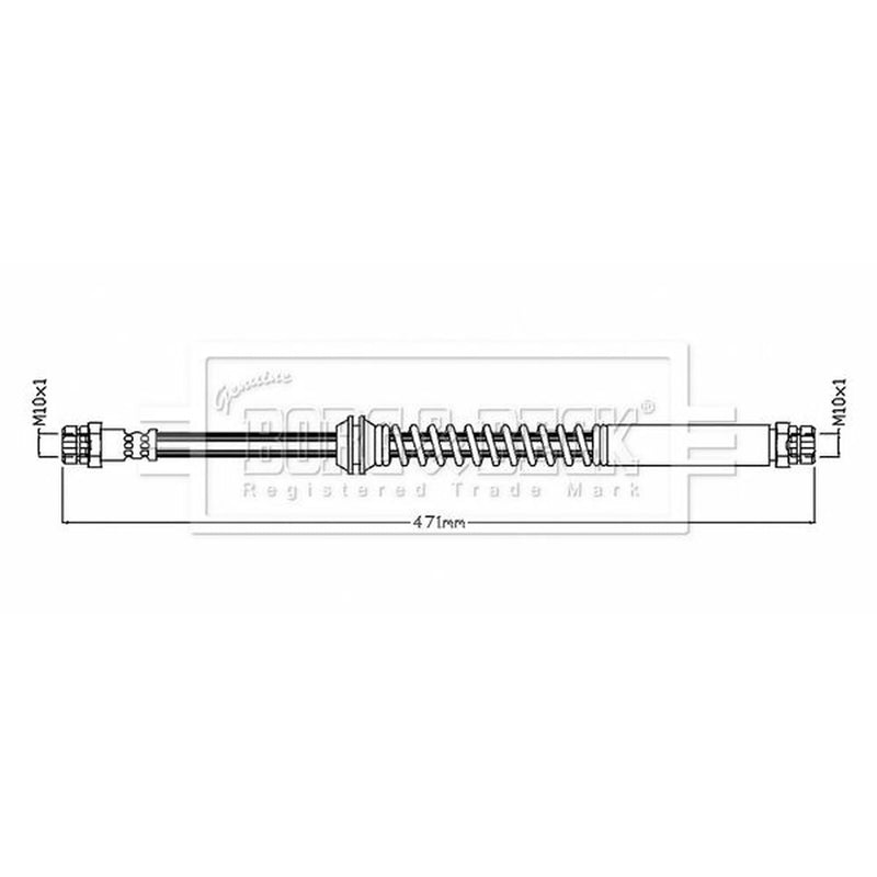 Borg & Beck Brake Hydraulic Hose Line Rear Left BBH8862