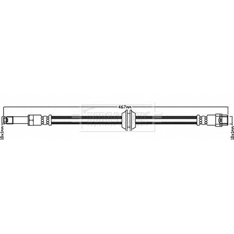 Borg & Beck Brake Hydraulic Hose Line Front Left BBH8120