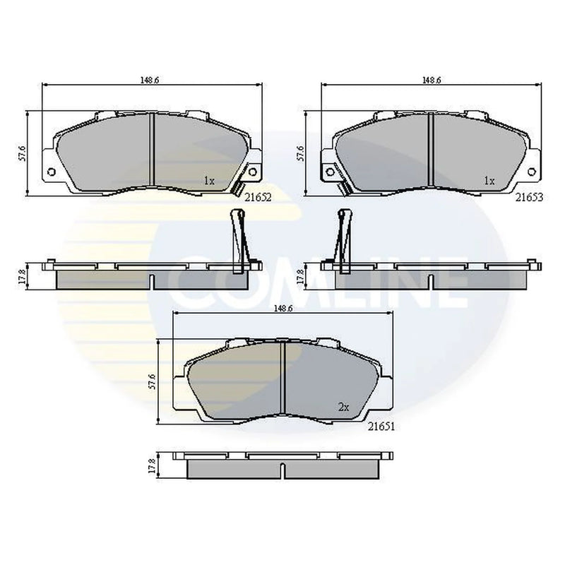 Comline 4 x Front Brake Pad Set CBP3551