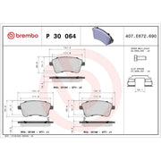 Brembo 4 x Front Brake Pad Set P30064