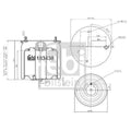 Febi Air Suspension Bellow 220mm Front Right 183438
