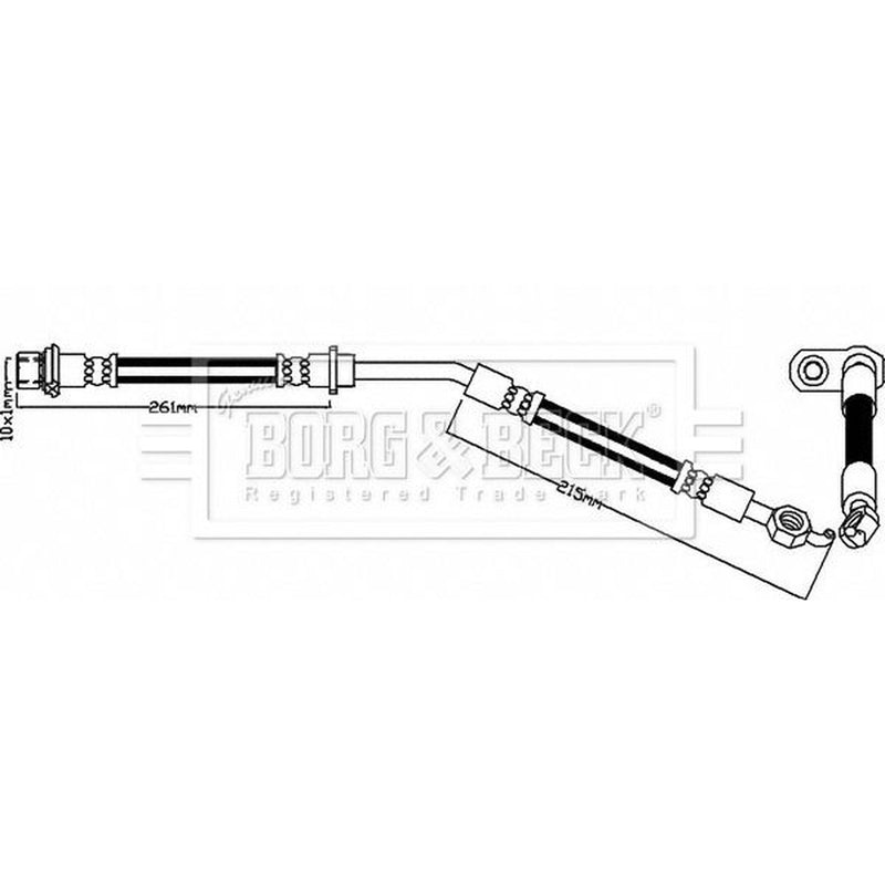 Borg & Beck Brake Hydraulic Hose Line Front Right BBH8340