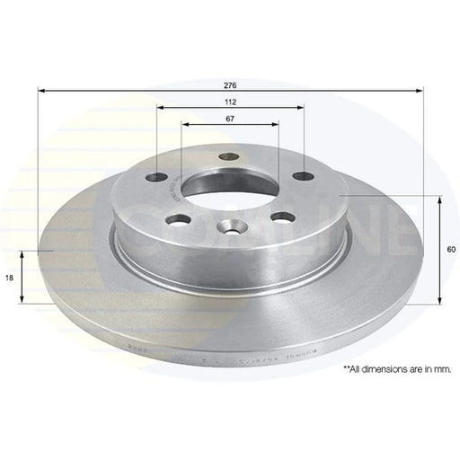 Comline 2 x Solid Front Brake Discs ADC1668
