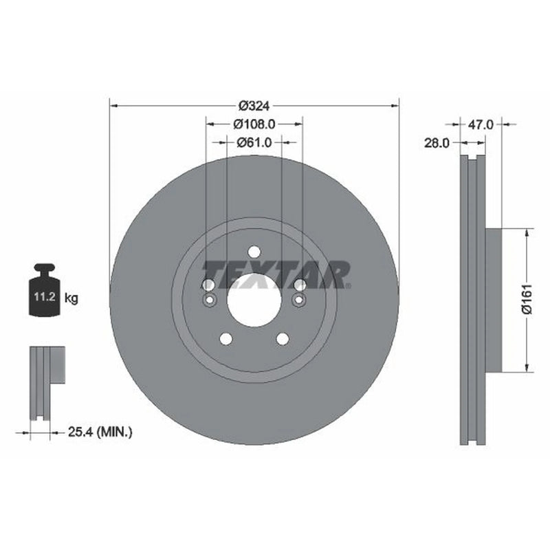 Textar 2 x Front Brake Discs 92119405