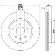 DON 2 x Internally Vented Rear Brake Discs PCD11792