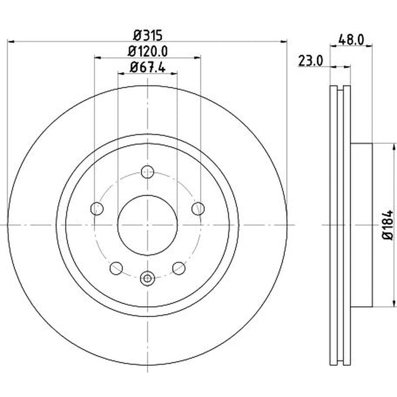 DON 2 x Internally Vented Rear Brake Discs PCD11792