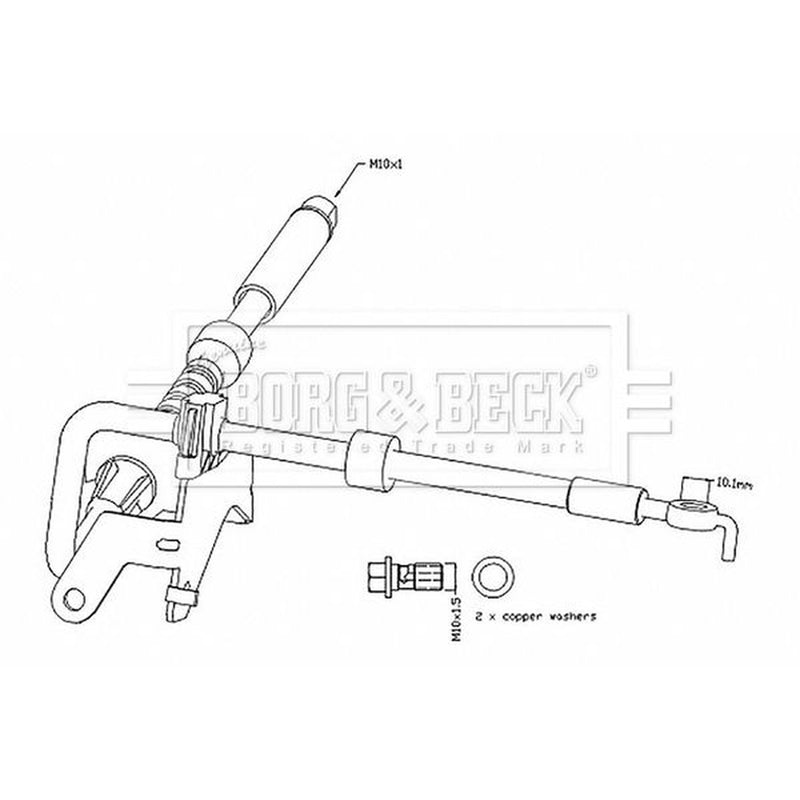 Borg & Beck Brake Hydraulic Hose Line Front Right BBH8799