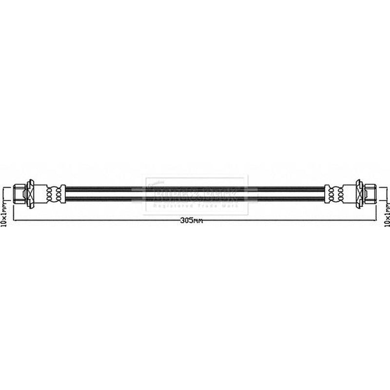 Borg & Beck Brake Hydraulic Hose Line Rear Left BBH8265
