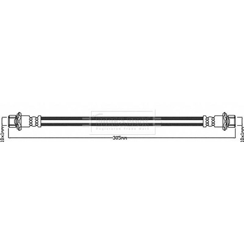 Borg & Beck Brake Hydraulic Hose Line Rear Left BBH8265