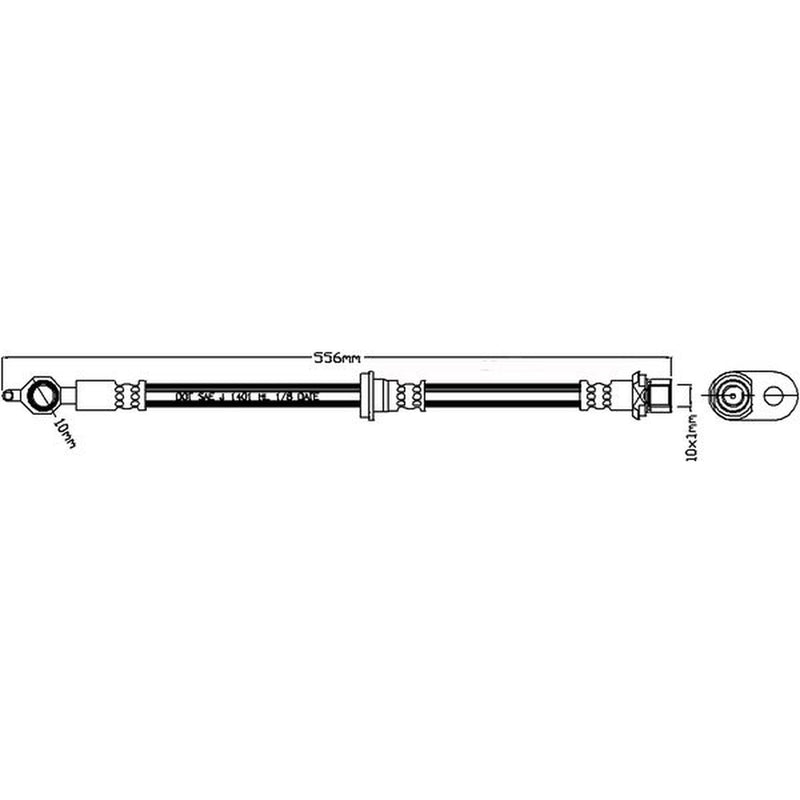 Juratek Brake Hydraulic Hose Line Front Left JBH1082L