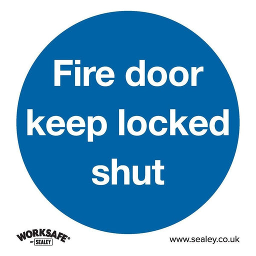 Sealey Mandatory Safety Sign Fire Door Keep Locked Shut Rigid Plastic Pack of 10 Sealey  - Town Parts