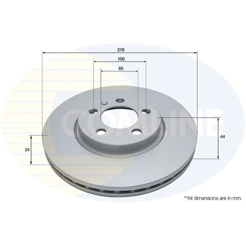 Comline 2 x Internally Vented Front Brake Discs ADC2992V